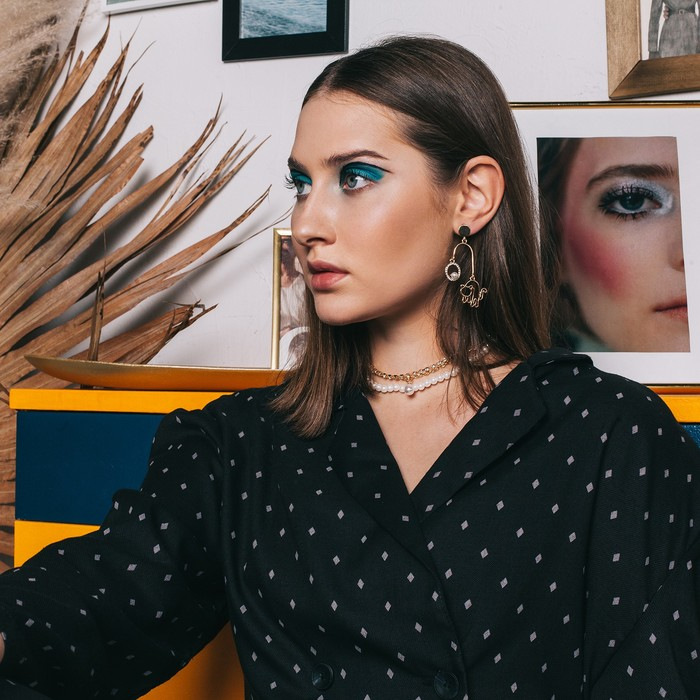 Серьги ассорти «Сиеста» игривые кошки, цвет белый в золоте Серьги ассорти «Сиеста» игривые кошки, цвет белый в золоте