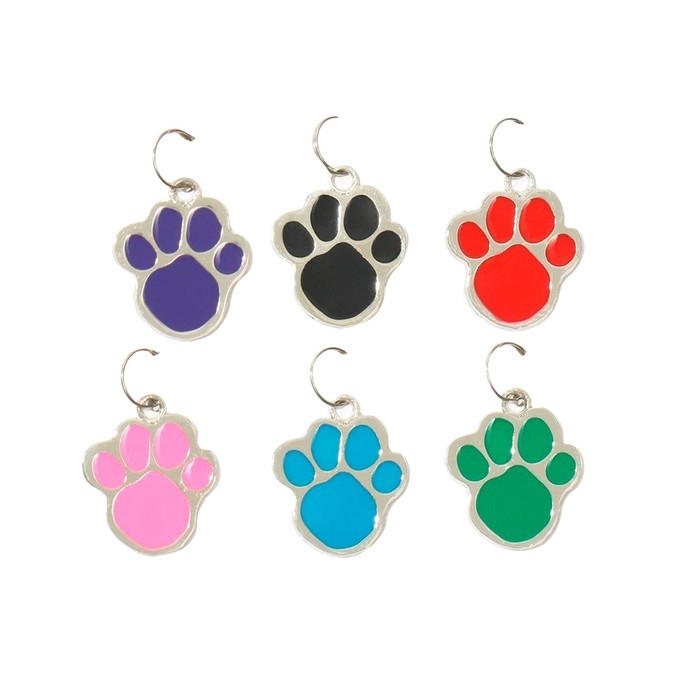 Адресник под гравировку  Адресник под гравировку "Лапа", фасовка по 6 шт, 2,6 х 3,2 см, микс цветов