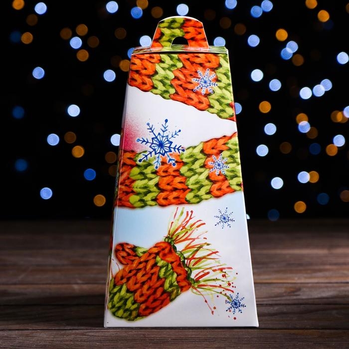 Подарочная коробка Подарочная коробка "Снеговик-почтовик", 14,3 х 12 х 21,4 см