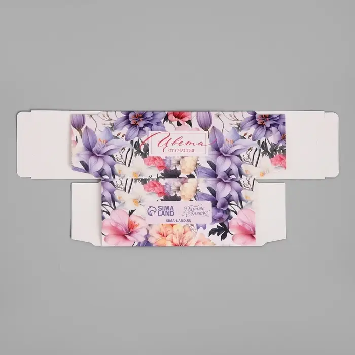 Коробка для макарун, кондитерская упаковка &laquo;Цветы&raquo;, 12 х 5.5 х 5.5 см