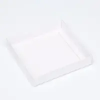 Коробка сборная, белая с PVC крышкой, 16×16×3 см