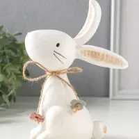 Сувенир керамика "Зайчик с сухоцветами и бантом" 11,9х6,4х16,6 см