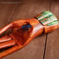 Подставка для колец дерево "Рука роспись" 20 см