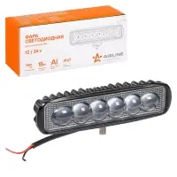 Фара светодиодная прямоугольная, 6 LED 4D линза, 18W, (157х42х40) 12/24V