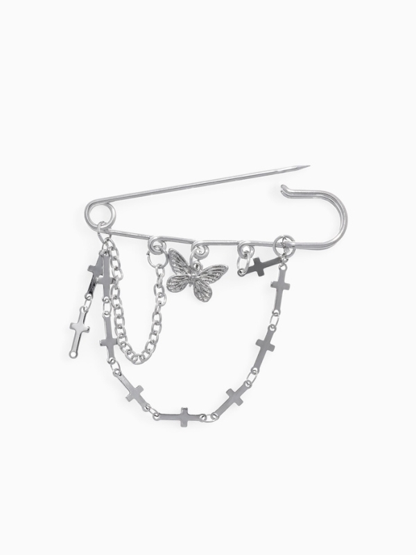Булавка «Кресты» и бабочка, цвет серебро Булавка «Кресты» и бабочка, цвет серебро
