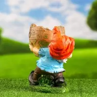 Садовая фигура из гипса &laquo;Гном с кашпо&raquo;, 25&times;15&times;24 см, МИКС