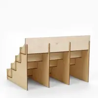 Подставка под открытки 12 ячеек по 10.8 см, 34.5&times;23&times;25 см, толщина 3 мм, бежевая