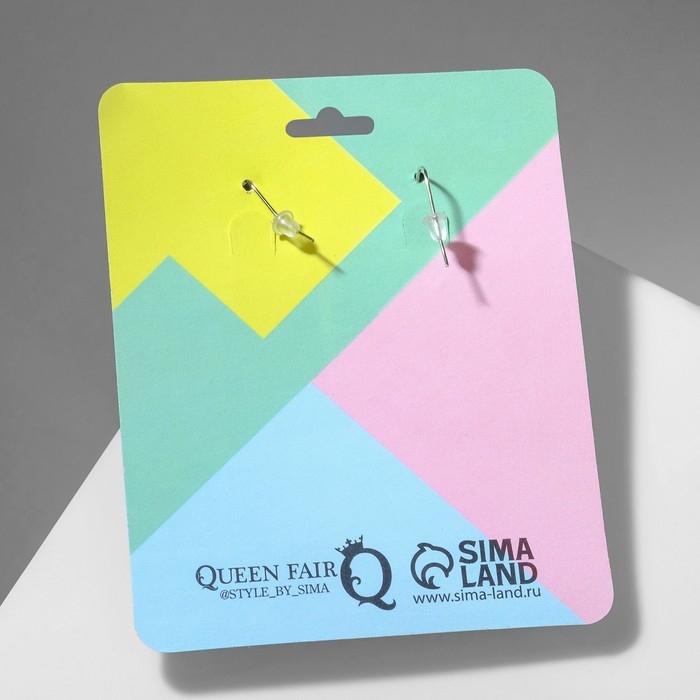 Серьги акрил &laquo;Кассета&raquo; надпись, цвет серебро