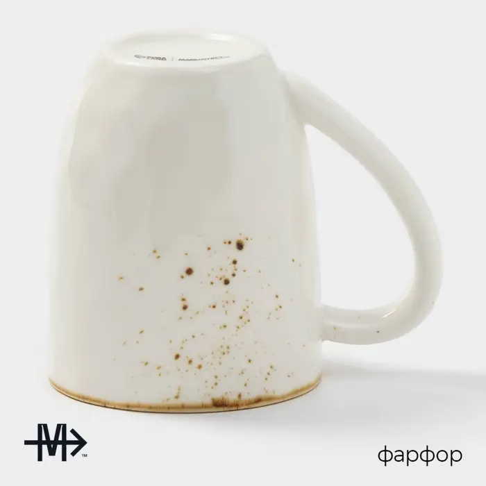 Кружка фарфоровая Magistro &laquo;Церера&raquo;, 400 мл, цвет белый