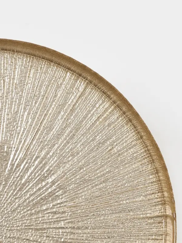 Блюдо для торта &laquo;Кувшинка&raquo;, d=21 см, на ножке, стекло, золотистое