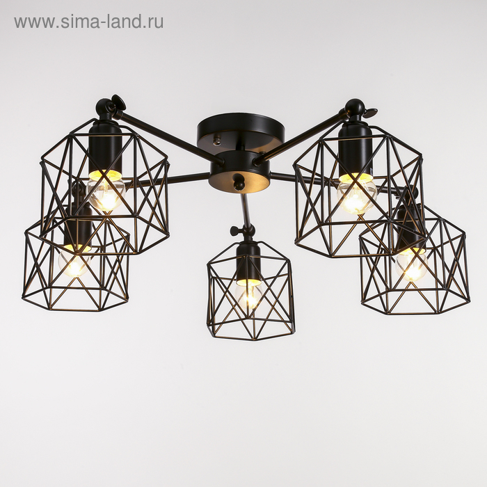 Люстра "Сеть" 5х40Вт Е27 черный 70х70х34 см BayerLux