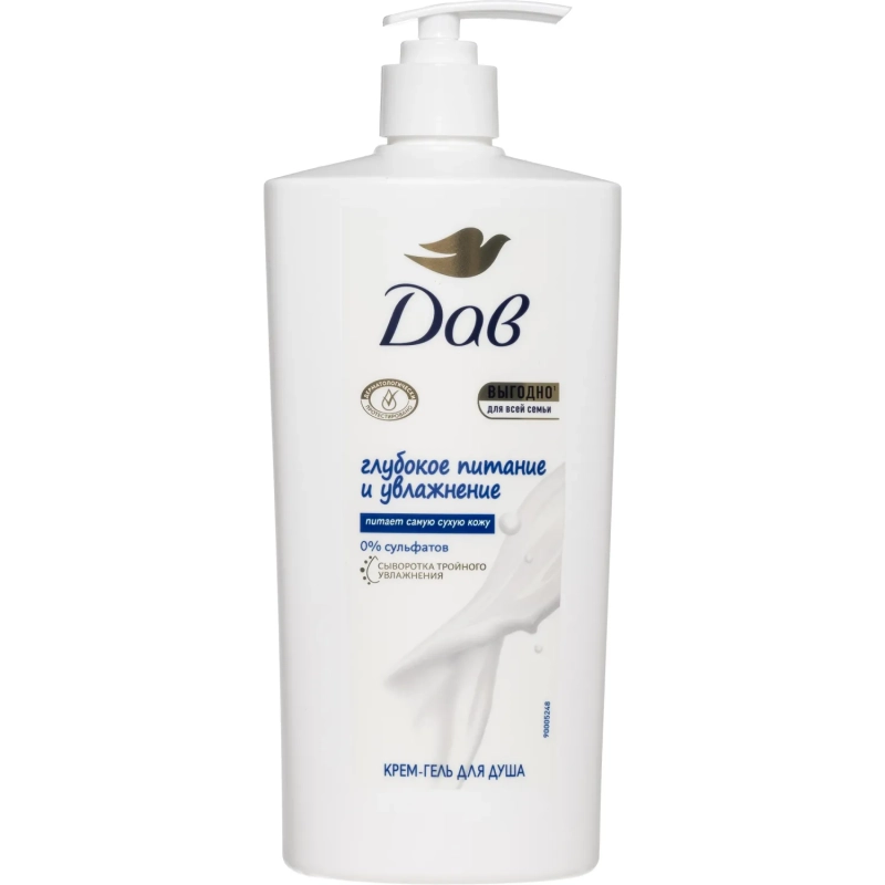 Гель для душа ДАВ КРЕМ-ГЕЛЬ ДЛЯ ВСЕЙ СЕМЬИ УВЛАЖНЕНИЕ И ПИТАНИЕ, 610МЛ