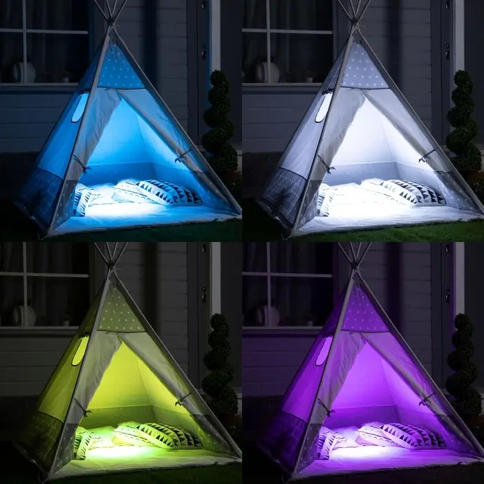 Светильник садовый &laquo;Прожектор&raquo;, уличный, на солнечной батарее, 13&times;6&times;13 см, 6 LED, пульт ДУ, свечение RGBW