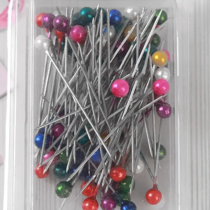 Булавки портновские, 35 мм, 80 шт., разноцветные