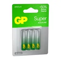 Батарейка алкалиновая GP Super, AAA, LR03-4BL, 1.5 В, блистер, 4 шт.
