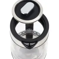 Чайник электрический RED SOLUTION G104, 1.7 л, 2200 Вт, стекло, съёмная крышка, серый