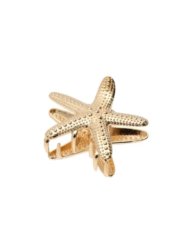 Краб для волос "Лейла море" морская звезда, 6 см, золото