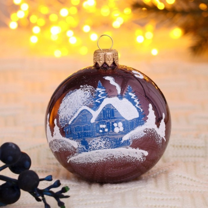 Шар "Зимний  2 "     8,5 см, микс