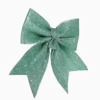 Ёлочная игрушка &laquo;Зимнее волшебство. Бант блеск&raquo; пластик, 20&times;18 см, светло-зелёный
