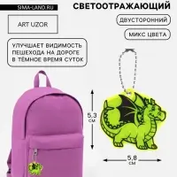 Светоотражающий элемент &laquo;Дракон&raquo;, двусторонний, 5.3&times;5.8 см, МИКС