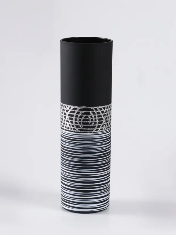 Ваза &laquo;Эридан. Узоры&raquo;, h=26 см, стекло, чёрная