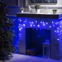 Гирлянда &laquo;Бахрома&raquo; 3&times;0.5 м, IP20, тёмная нить, 80 LED, свечение синее, 8 режимов, 220 В