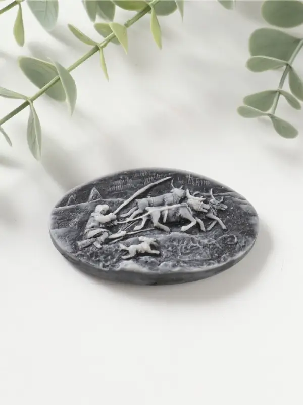 Магнит "Погонщик оленей" (барельеф), 4,5см