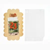 Коробка для кондитерских изделий с пластиковой крышкой &laquo;23 Февраля&raquo;, 10.5&times;21&times;3 см