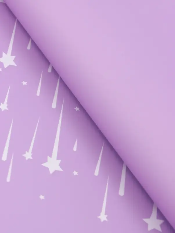 Пленка флористическая для цветов, &laquo;Звездопад&raquo;, сиреневая, 57&times;57 см