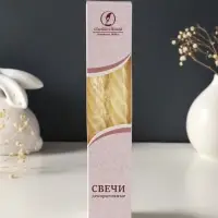 Набор свечей витых, 2.3&times;24.5 см, 5 ч, 50 г, 2 шт., слоновая кость, в подарочной коробке