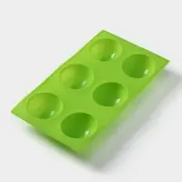 Форма для выпечки Доляна &laquo;Фигуры. Полусфера&raquo;, силикон, 27&times;18&times;3.5 см, 6 ячеек (7&times;7&times;3.5 см), МИКС