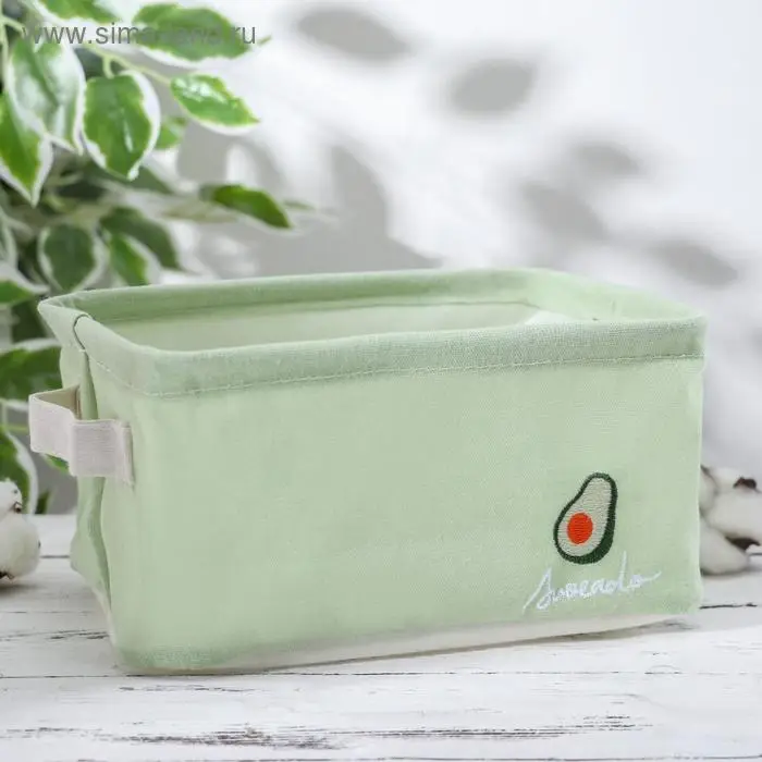 Корзина для хранения с ручками Доляна «Авокадо», 23×16×12 см, цвет фисташковый Корзина для хранения с ручками Доляна «Авокадо», 23×16×12 см, цвет фисташковый