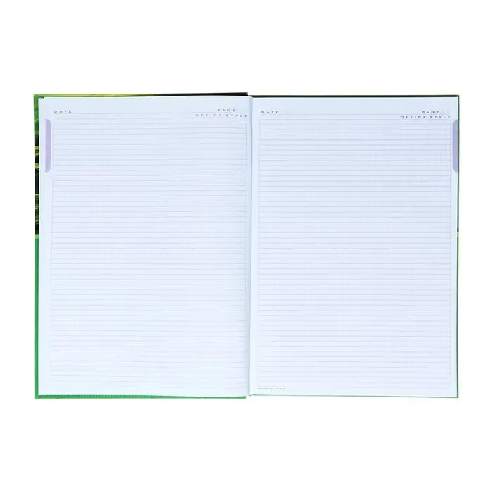 Бизнес-блокнот твердая обложка А4, 120 листов "Зелёные долины", глянцевая ламинация, 5-цветный блок, блок 65 г/м2