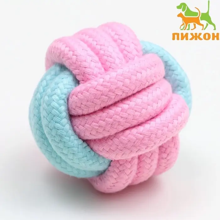 Мячик из каната, 6 см, цвет мятный, розовый