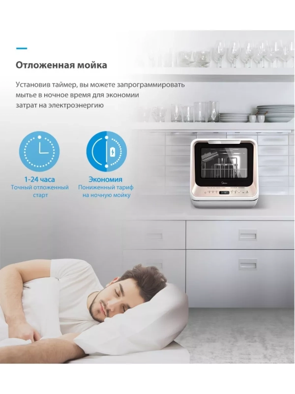 Мини посудомоечная машина настольная MCFD42900GMINI-i Wi-Fi