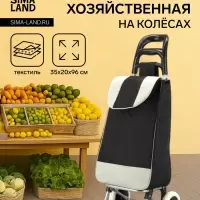 Сумка-тележка хозяйственная на шнуре, 35&times;20&times;96 см, чёрная