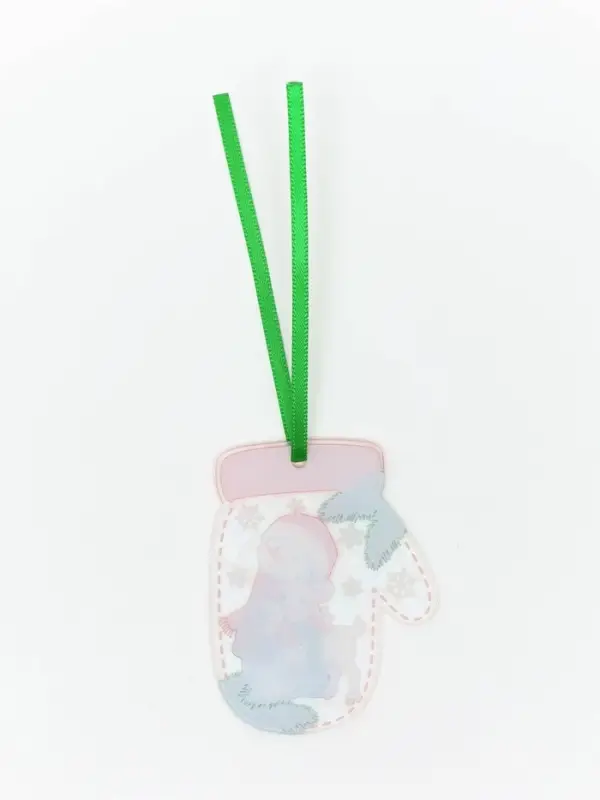 Елочная игрушка, акрил, с голографией, 4.7&times;6 см &laquo;Варежка. Козочка&raquo;