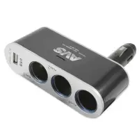 Разветвитель прикуривателя AVS 12/24 (на 3 выхода+USB) CS312U