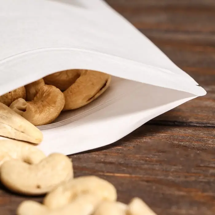 Пакет Zip-lock Крафт, белый, с прямоугольным окном, 12&times;20 см