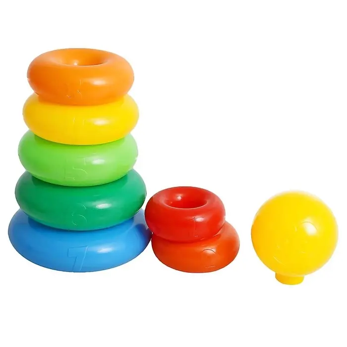 Пирамидка детская большая &laquo;Гигант&raquo;, пластик, 20 колец с шаром, 87 см