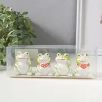 Сувенир полистоун "Зелёные лягушата" набор 4 шт 3х4х5 см