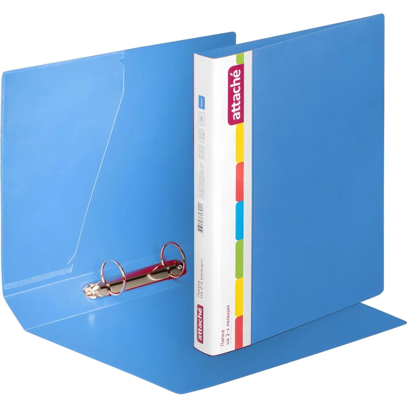 Папка на 2-х кольцах пласт. 35/42мм А4 ATTACHE F502/07 синяя Ро