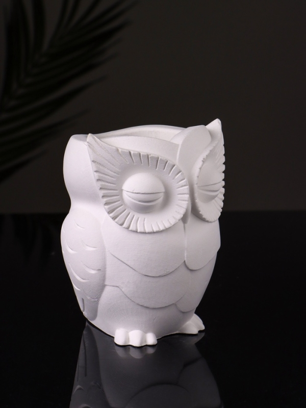 Кашпо "Сова" 10х7 см, натуральный