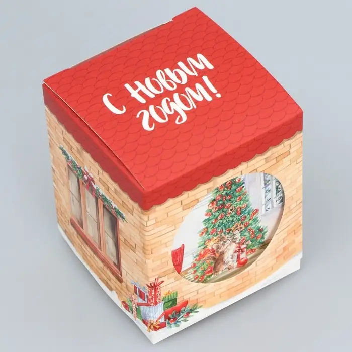 Бонбоньерка новогодняя «Уютный Новый Год », 6 х 7 х 6 см Бонбоньерка новогодняя «Уютный Новый Год », 6 х 7 х 6 см
