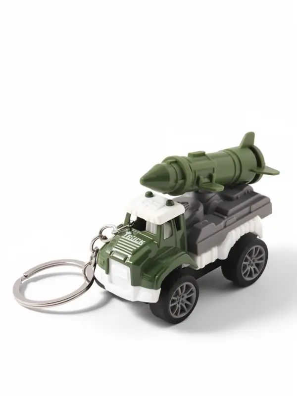 Брелок на кольце &laquo;Военный грузовик с боеголовкой&raquo; колёса крутятся 8&times;3.8&times;5.2 см