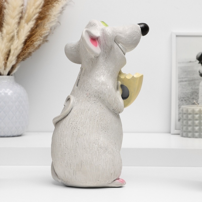 Копилка Копилка "Крыса с сыром" серая, 24х16х14см