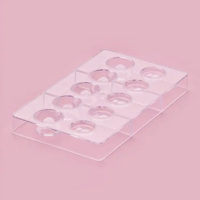 Форма для конфет и шоколада &laquo;Бабл&raquo;, 10 ячеек, 20&times;12&times;2.5 см, d=2.5 см, d=2.7 см, пластик, прозрачная