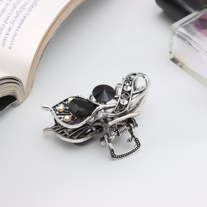 Краб для волос Краб для волос "Джум" веточка, 5 см, серебро