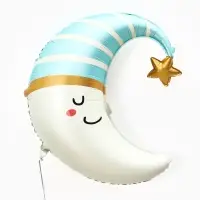 Воздушный шар фольгированный 28" &laquo;Месяц, голубой&raquo;