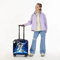 Чемодан детский на колёсах 41 л (S), на молнии, с кодовым замком, 4 колеса, синий